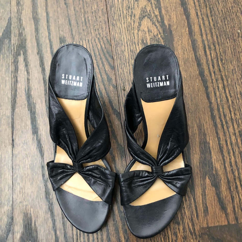 Stuart weitzman black sandals , gently worn!